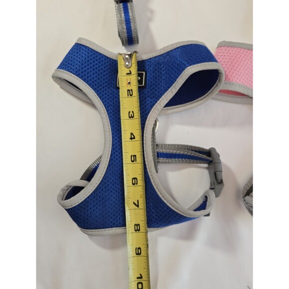 Soft Mesh Adjustable Dog Harness & Leash Set – Medium, Breathable, Pink & Blue - Picture 4 of 10